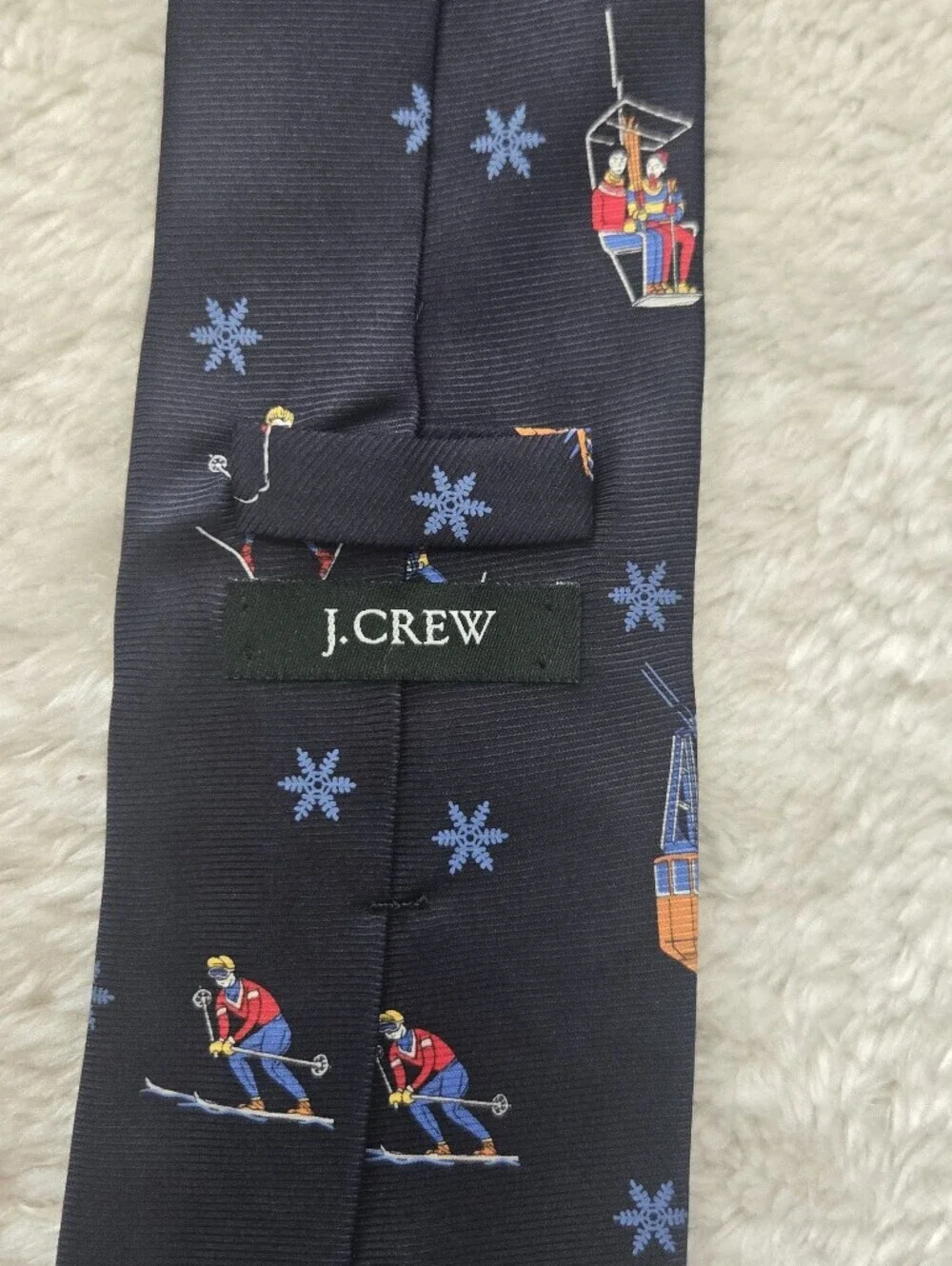 J. Crew Novelty Ski and Gondolas Silk Tie